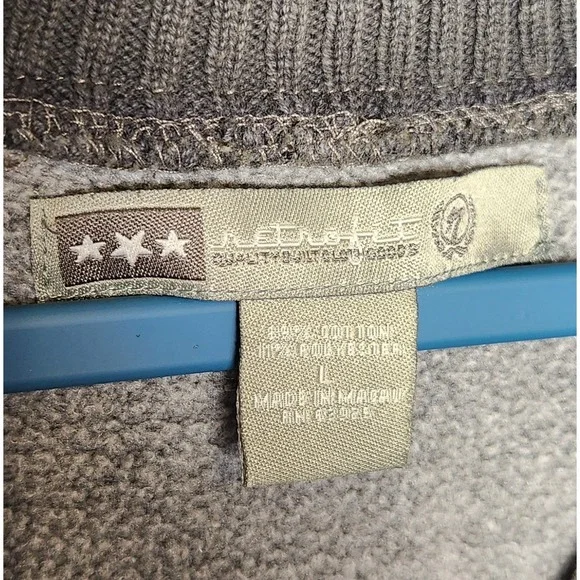 Retrofit Quarter Zip Sweater Men's L Green Ribbed Sleeves Knit Pullover - Picture 4 of 10